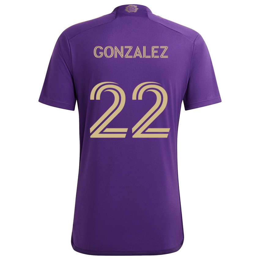 Lapset Gastón González #22 Violetti Keltainen Kotipaita 2024/25 Lyhythihainen Paita T-Paita