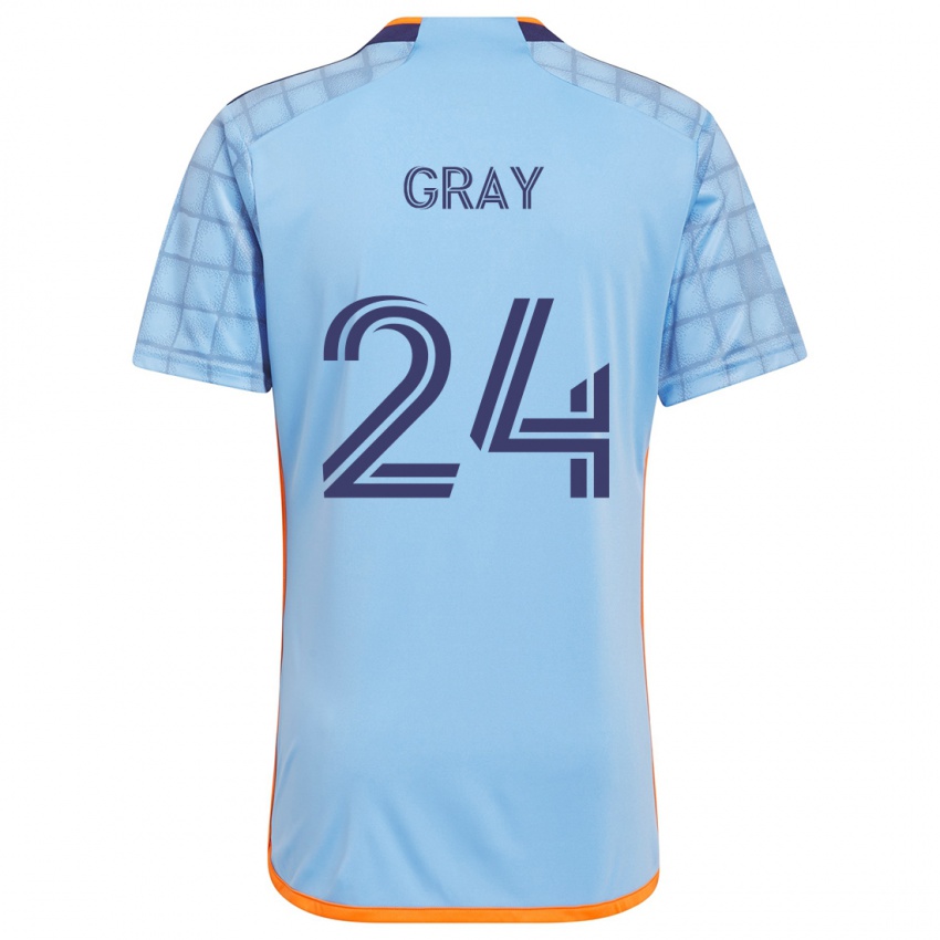 Lapset Tayvon Gray #24 Sininen Oranssi Kotipaita 2024/25 Lyhythihainen Paita T-Paita