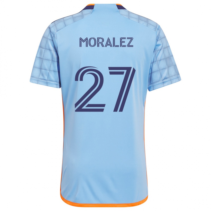 Lapset Maxi Moralez #27 Sininen Oranssi Kotipaita 2024/25 Lyhythihainen Paita T-Paita