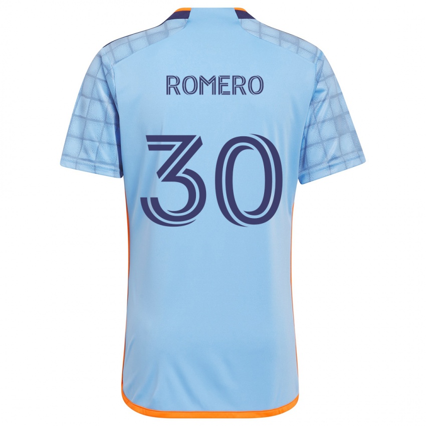 Lapset Tomás Romero #30 Sininen Oranssi Kotipaita 2024/25 Lyhythihainen Paita T-Paita