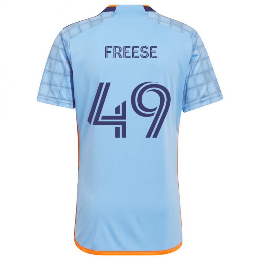 Lapset Matt Freese #49 Sininen Oranssi Kotipaita 2024/25 Lyhythihainen Paita T-Paita