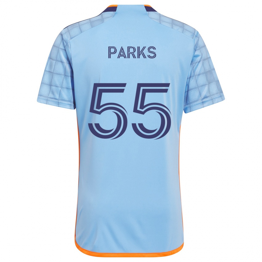 Lapset Keaton Parks #55 Sininen Oranssi Kotipaita 2024/25 Lyhythihainen Paita T-Paita