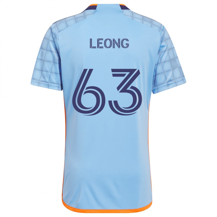 Lapset Matthew Leong #63 Sininen Oranssi Kotipaita 2024/25 Lyhythihainen Paita T-Paita