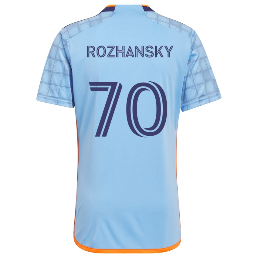 Lapset Jake Rozhansky #70 Sininen Oranssi Kotipaita 2024/25 Lyhythihainen Paita T-Paita