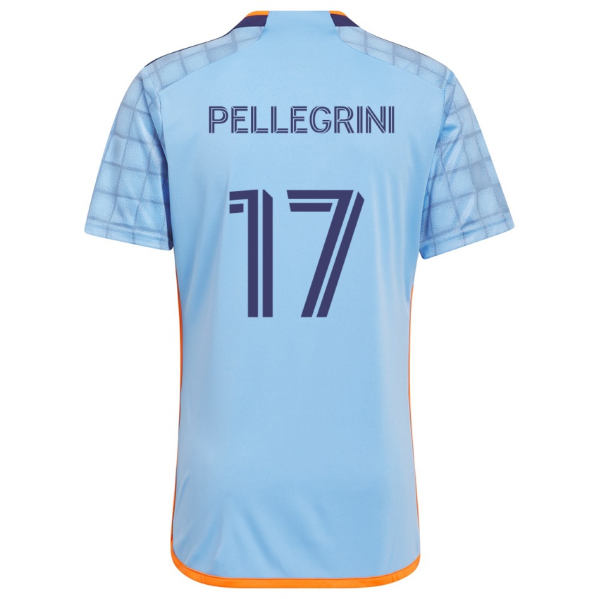 Lapset Matías Pellegrini #17 Sininen Oranssi Kotipaita 2024/25 Lyhythihainen Paita T-Paita