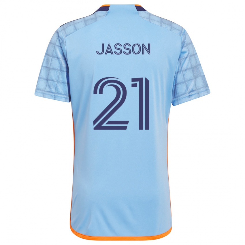 Lapset Andres Jasson #21 Sininen Oranssi Kotipaita 2024/25 Lyhythihainen Paita T-Paita