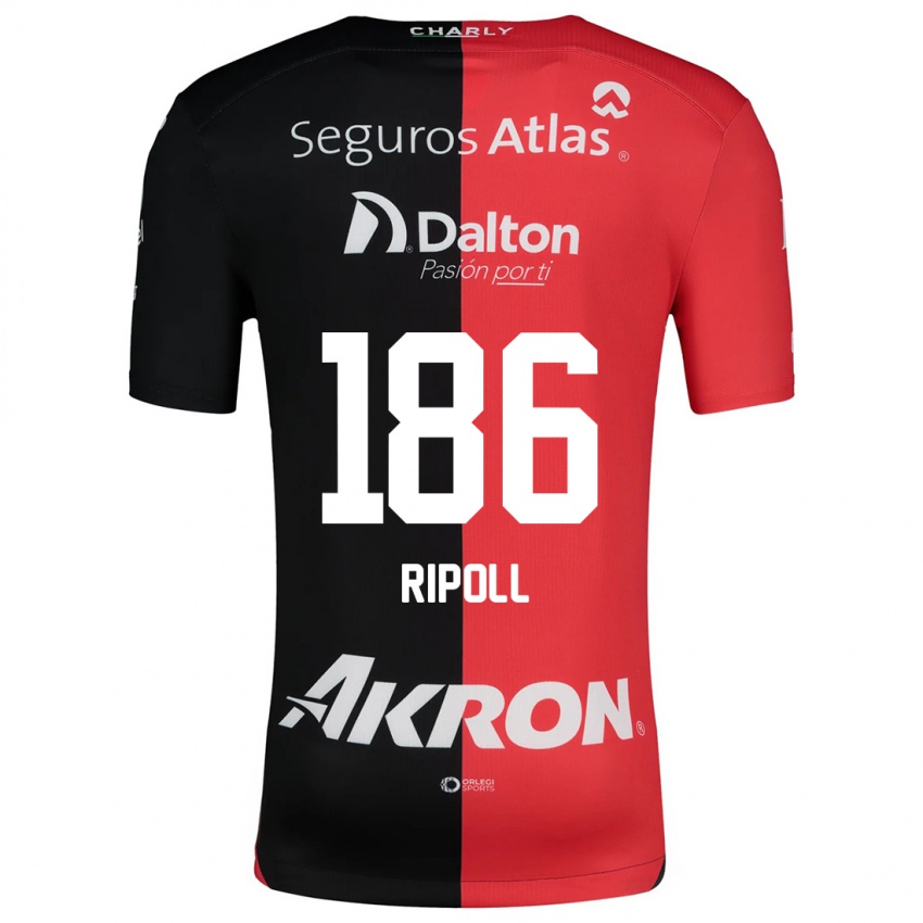 Lapset Alonso Ripoll #186 Punamusta Kotipaita 2024/25 Lyhythihainen Paita T-Paita