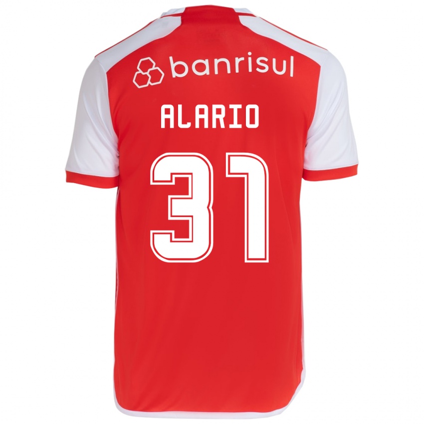 Lapset Lucas Alario #31 Punainen Valkoinen Kotipaita 2024/25 Lyhythihainen Paita T-Paita