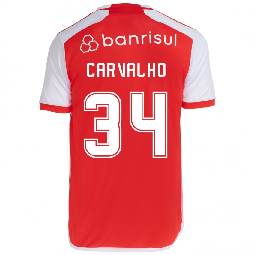 Lapset Gabriel Carvalho #34 Punainen Valkoinen Kotipaita 2024/25 Lyhythihainen Paita T-Paita