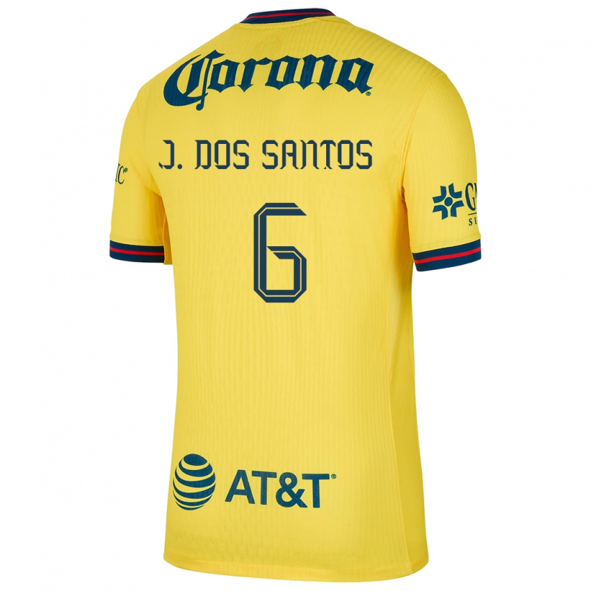 Lapset Jonathan Dos Santos #6 Keltainen Sininen Kotipaita 2024/25 Lyhythihainen Paita T-Paita