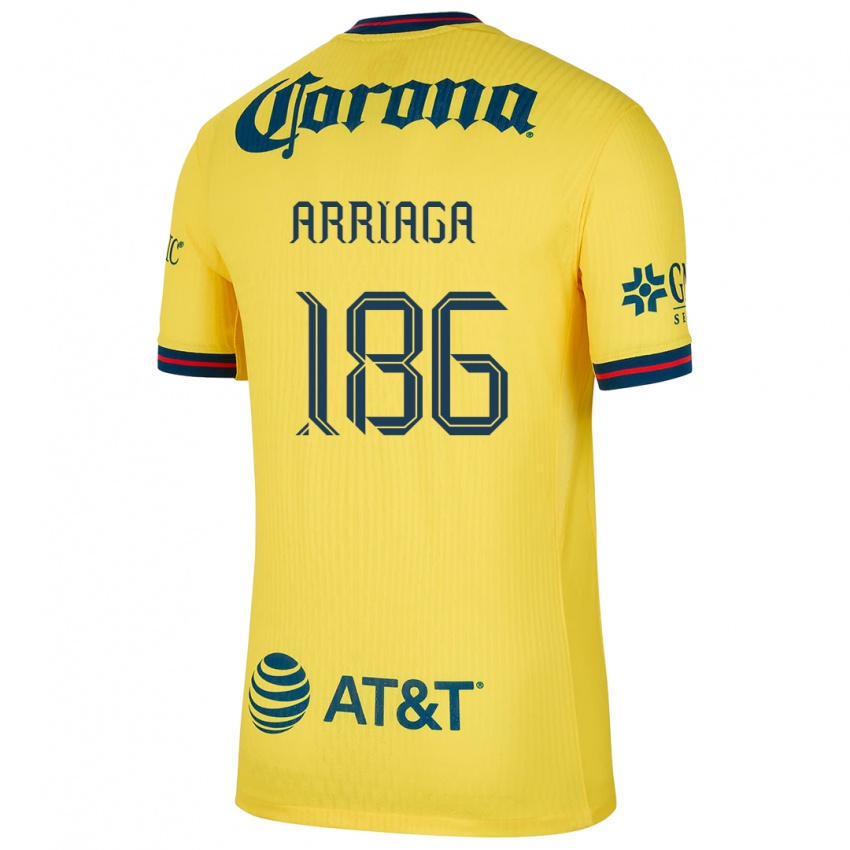 Lapset Diego Arriaga #186 Keltainen Sininen Kotipaita 2024/25 Lyhythihainen Paita T-Paita