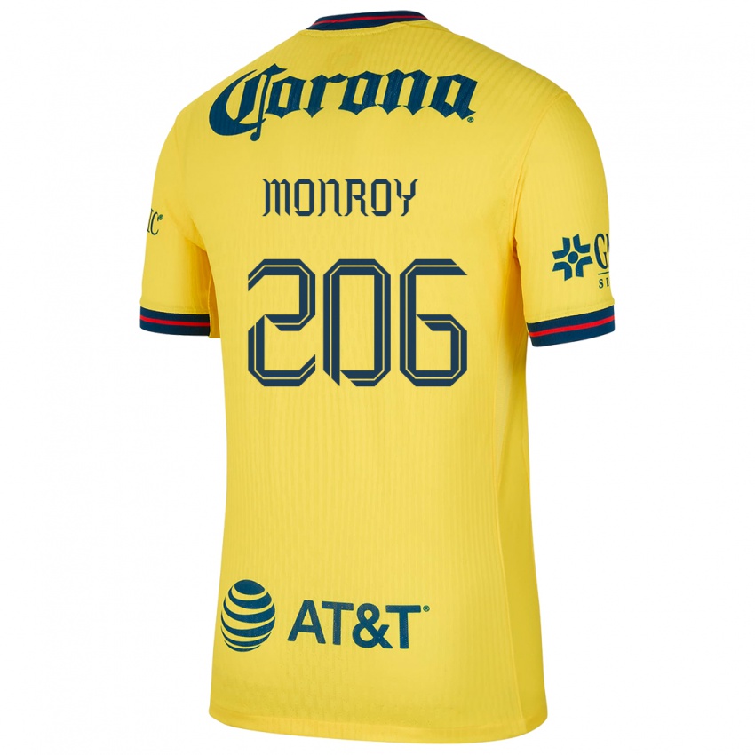 Lapset Diego Monroy #206 Keltainen Sininen Kotipaita 2024/25 Lyhythihainen Paita T-Paita