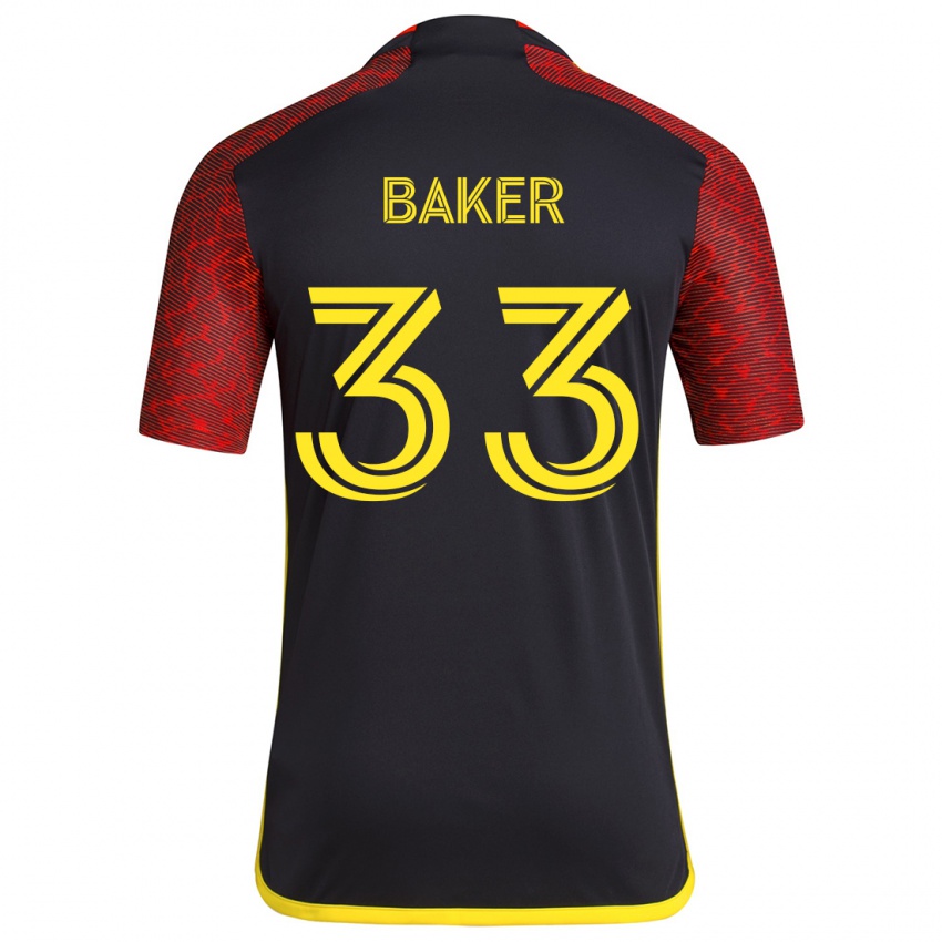 Lapset Cody Baker #33 Punamusta Vieraspaita 2024/25 Lyhythihainen Paita T-Paita