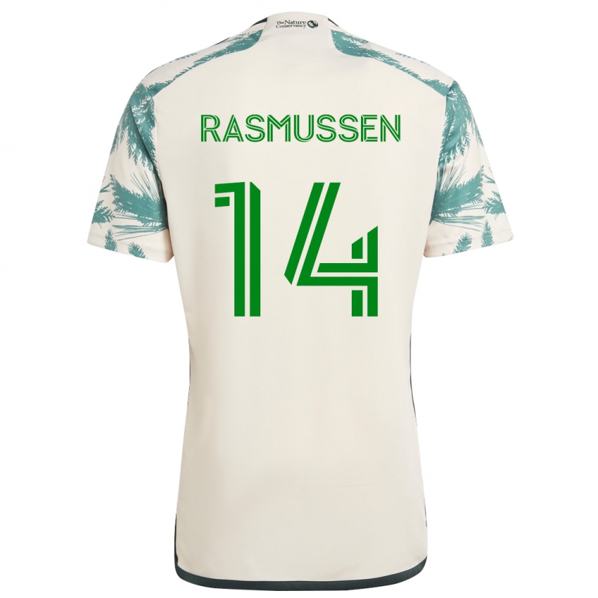 Lapset Justin Rasmussen #14 Beige Ruskea Vieraspaita 2024/25 Lyhythihainen Paita T-Paita