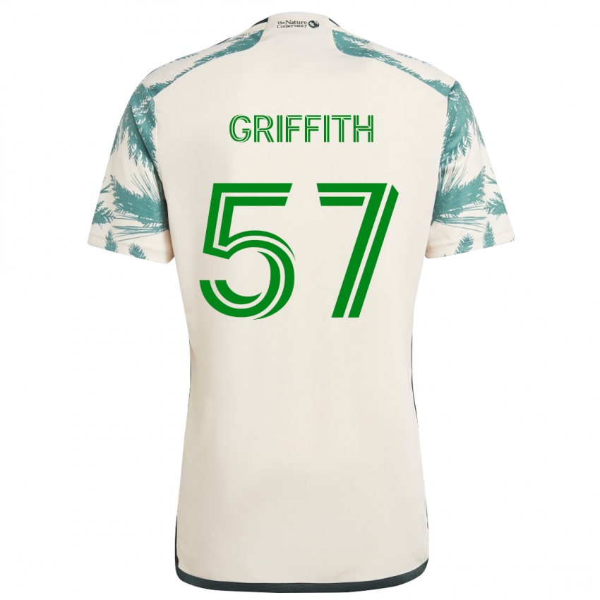 Lapset Víctor Griffith #57 Beige Ruskea Vieraspaita 2024/25 Lyhythihainen Paita T-Paita