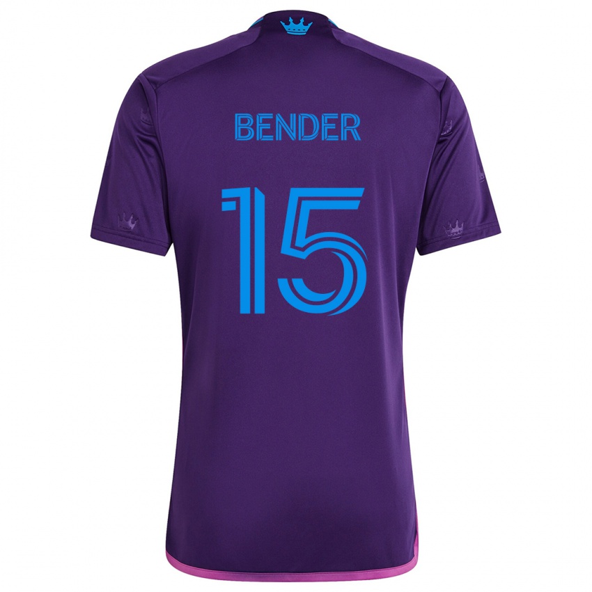 Lapset Ben Bender #15 Purppura Sininen Vieraspaita 2024/25 Lyhythihainen Paita T-Paita