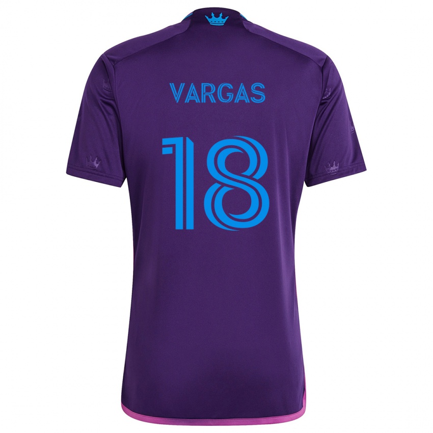 Lapset Kerwin Vargas #18 Purppura Sininen Vieraspaita 2024/25 Lyhythihainen Paita T-Paita