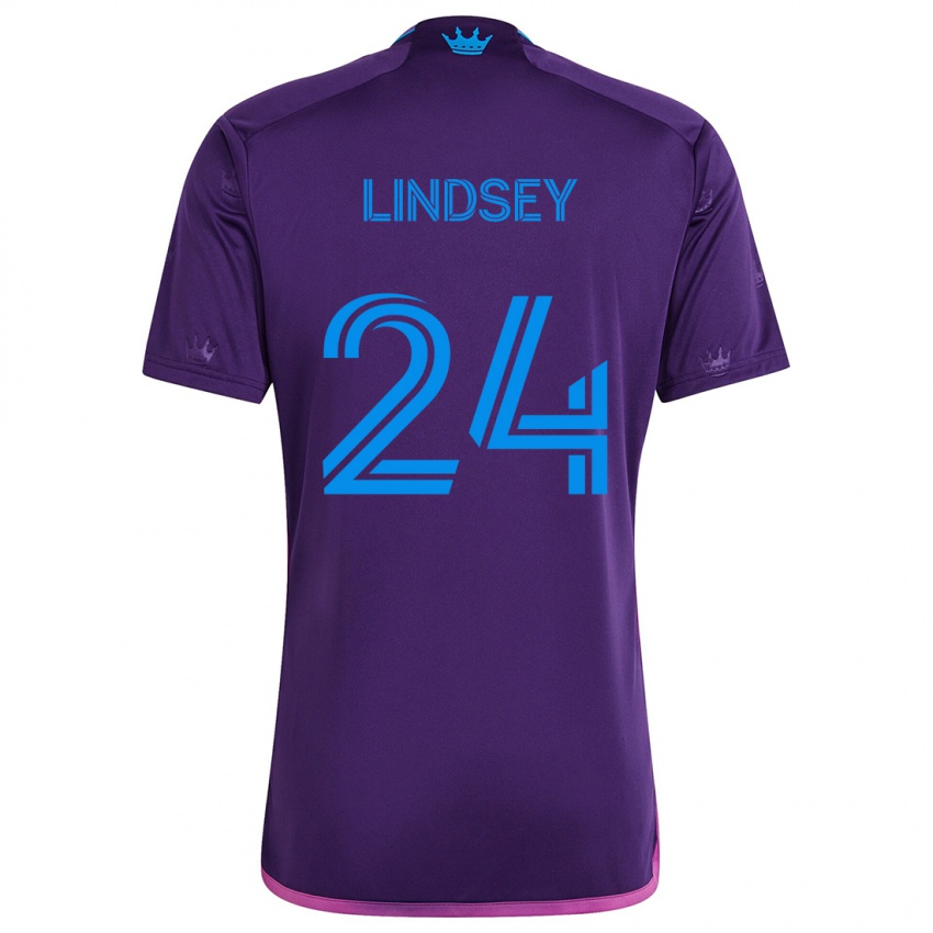 Lapset Jaylin Lindsey #24 Purppura Sininen Vieraspaita 2024/25 Lyhythihainen Paita T-Paita