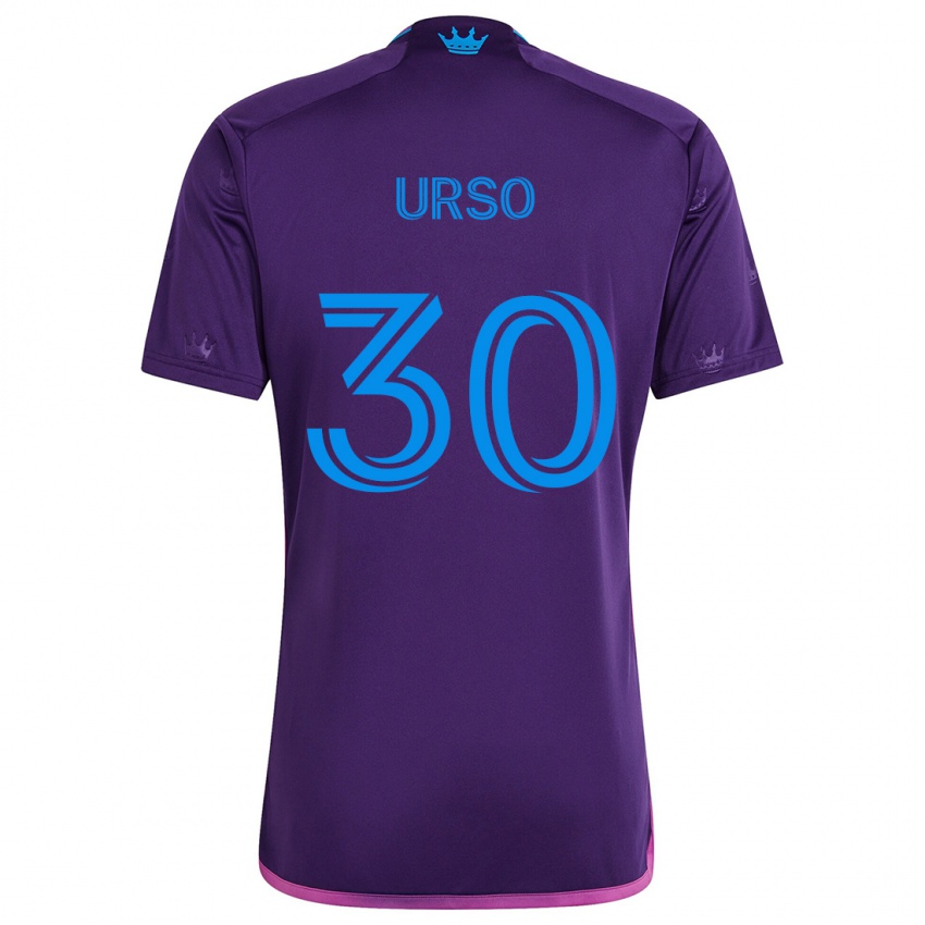 Lapset Júnior Urso #30 Purppura Sininen Vieraspaita 2024/25 Lyhythihainen Paita T-Paita