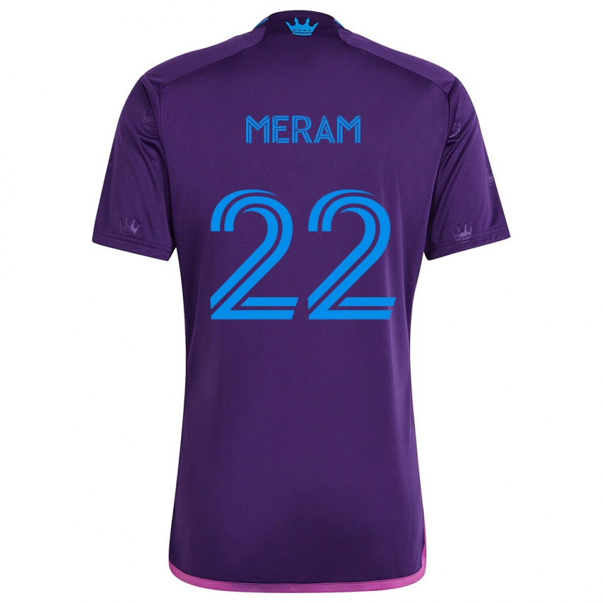 Lapset Justin Meram #22 Purppura Sininen Vieraspaita 2024/25 Lyhythihainen Paita T-Paita