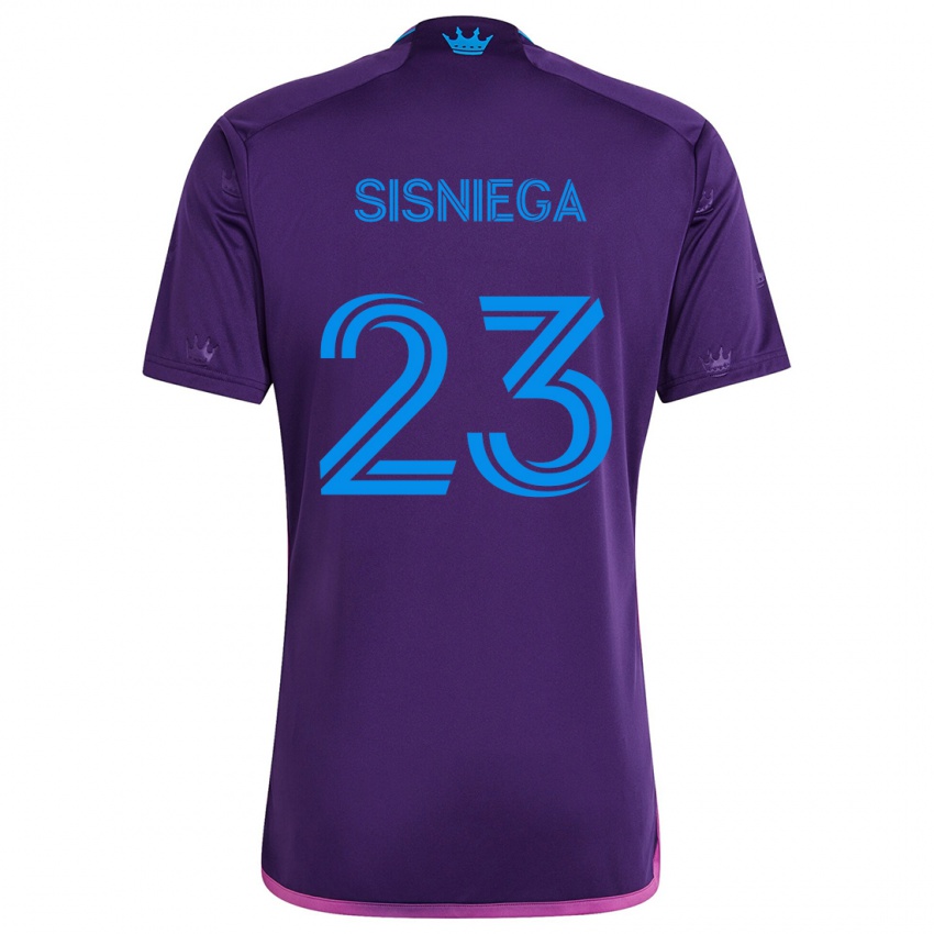 Lapset Pablo Sisniega #23 Purppura Sininen Vieraspaita 2024/25 Lyhythihainen Paita T-Paita