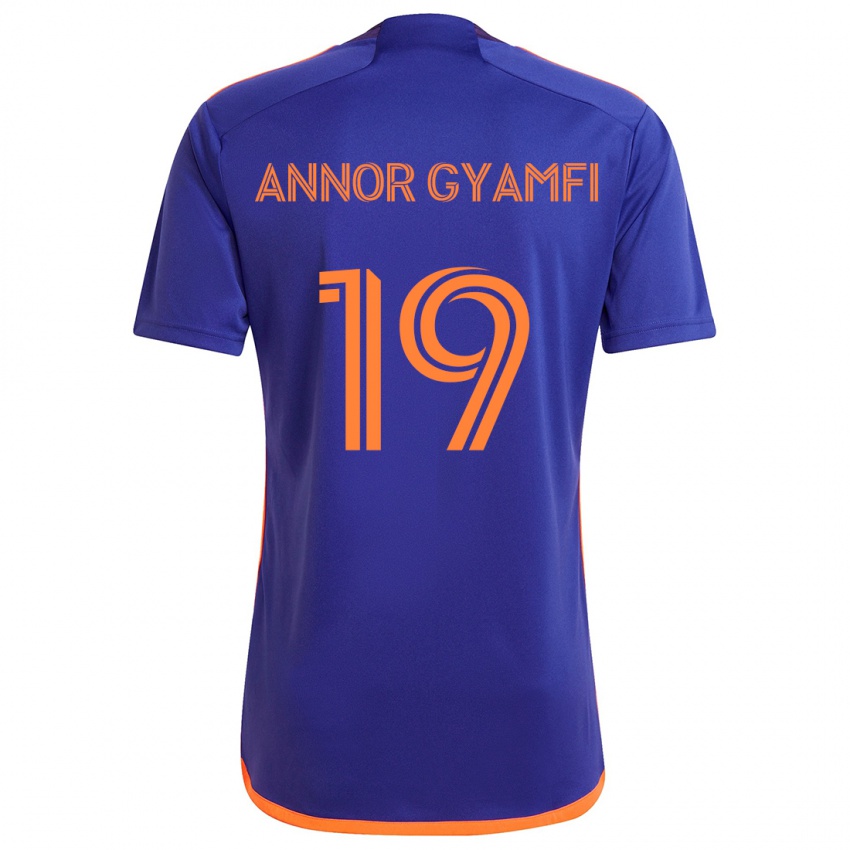 Lapset Stephen Annor Gyamfi #19 Purppura Oranssi Vieraspaita 2024/25 Lyhythihainen Paita T-Paita