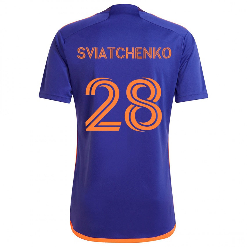 Lapset Erik Sviatchenko #28 Purppura Oranssi Vieraspaita 2024/25 Lyhythihainen Paita T-Paita