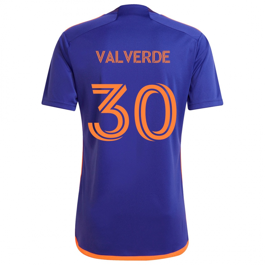 Lapset Jefferson Valverde #30 Purppura Oranssi Vieraspaita 2024/25 Lyhythihainen Paita T-Paita