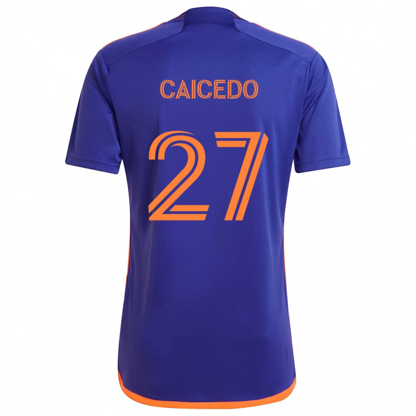 Lapset Luis Caicedo #27 Purppura Oranssi Vieraspaita 2024/25 Lyhythihainen Paita T-Paita