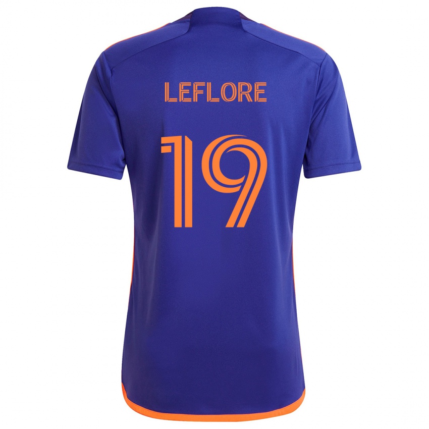 Lapset Isaiah Leflore #19 Purppura Oranssi Vieraspaita 2024/25 Lyhythihainen Paita T-Paita