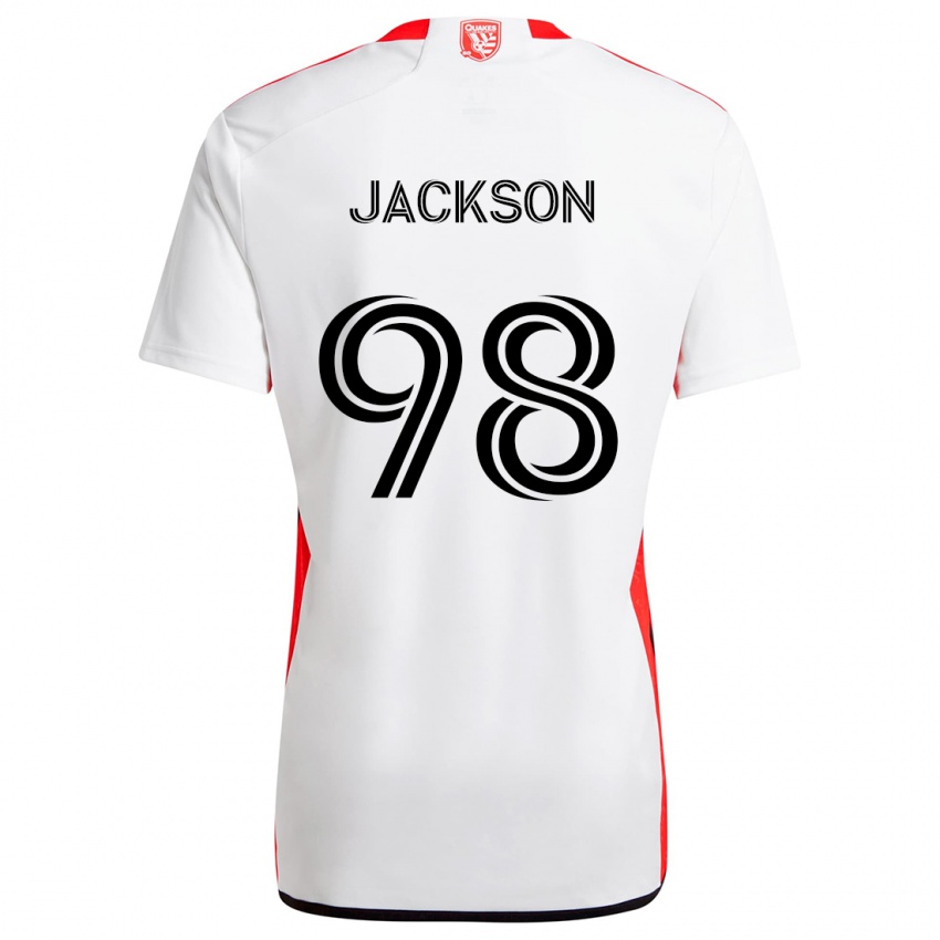 Lapset Jacob Jackson #98 Valkoinen Punainen Vieraspaita 2024/25 Lyhythihainen Paita T-Paita