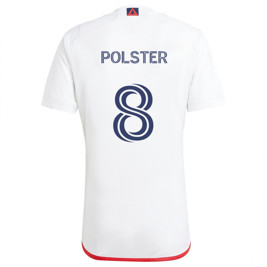 Lapset Matt Polster #8 Valkoinen Punainen Vieraspaita 2024/25 Lyhythihainen Paita T-Paita