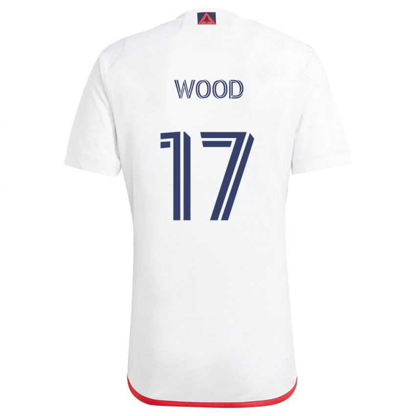 Lapset Bobby Wood #17 Valkoinen Punainen Vieraspaita 2024/25 Lyhythihainen Paita T-Paita