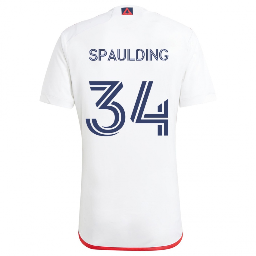 Lapset Ryan Spaulding #34 Valkoinen Punainen Vieraspaita 2024/25 Lyhythihainen Paita T-Paita