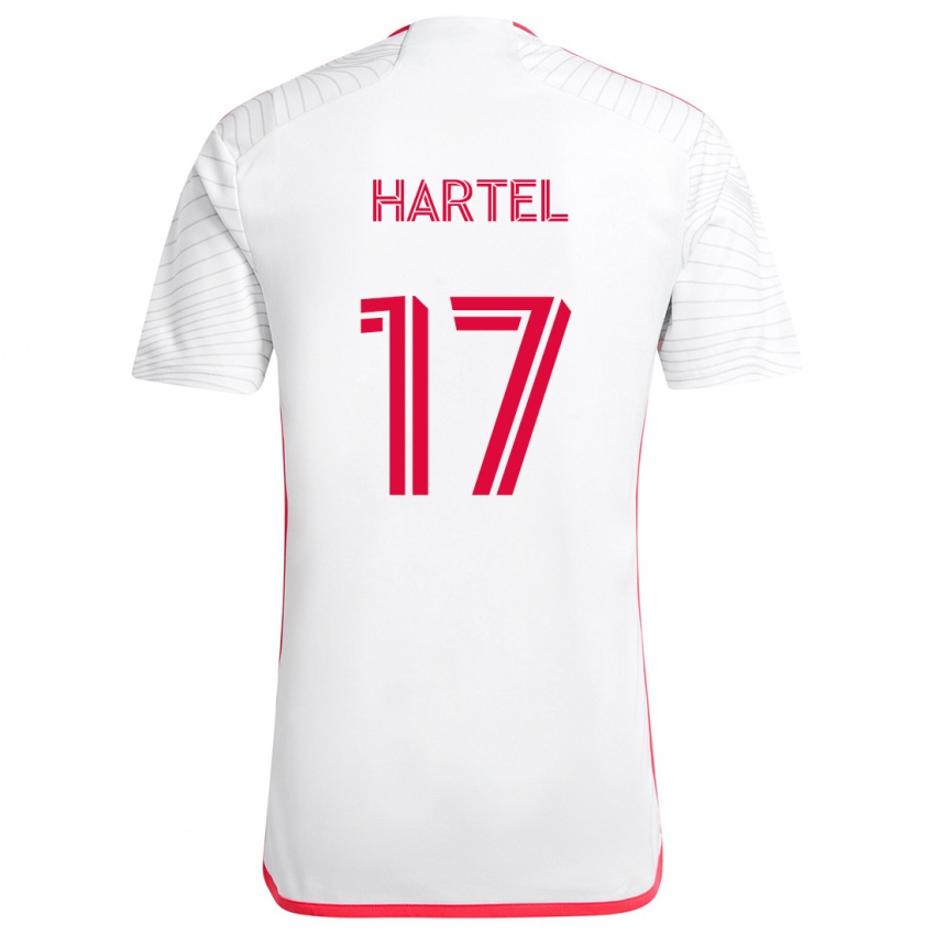 Lapset Marcel Hartel #17 Valkoinen Punainen Vieraspaita 2024/25 Lyhythihainen Paita T-Paita