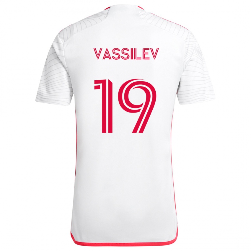 Lapset Indiana Vassilev #19 Valkoinen Punainen Vieraspaita 2024/25 Lyhythihainen Paita T-Paita