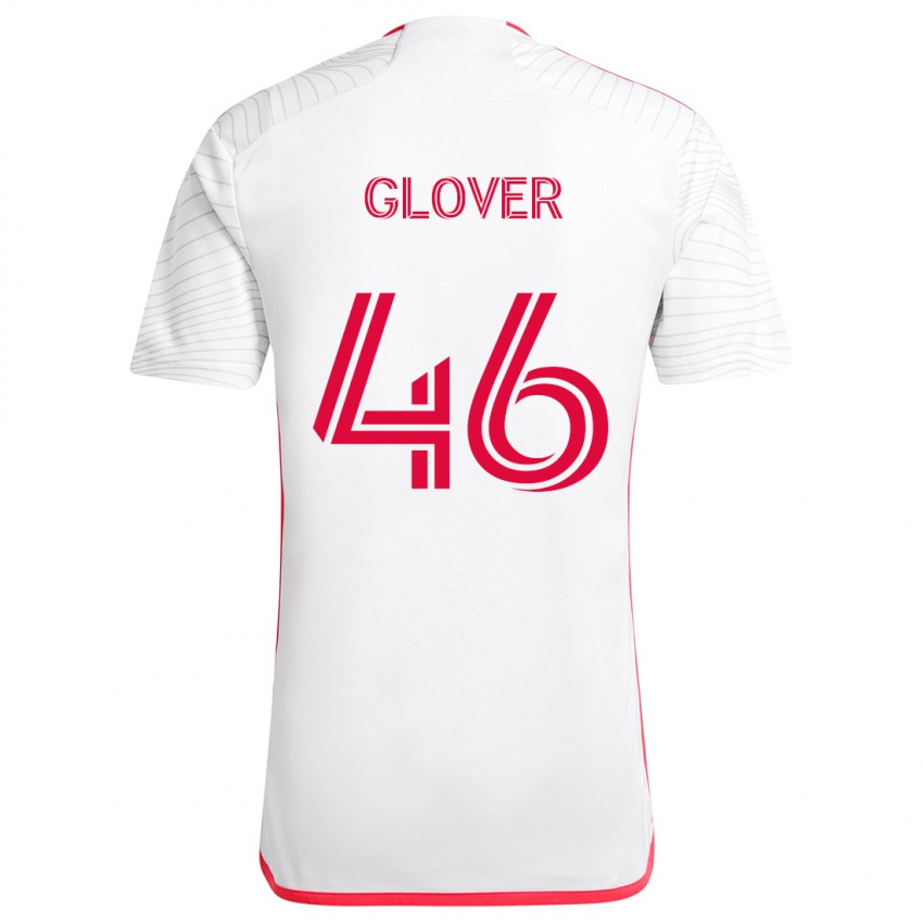 Lapset Caden Glover #46 Valkoinen Punainen Vieraspaita 2024/25 Lyhythihainen Paita T-Paita