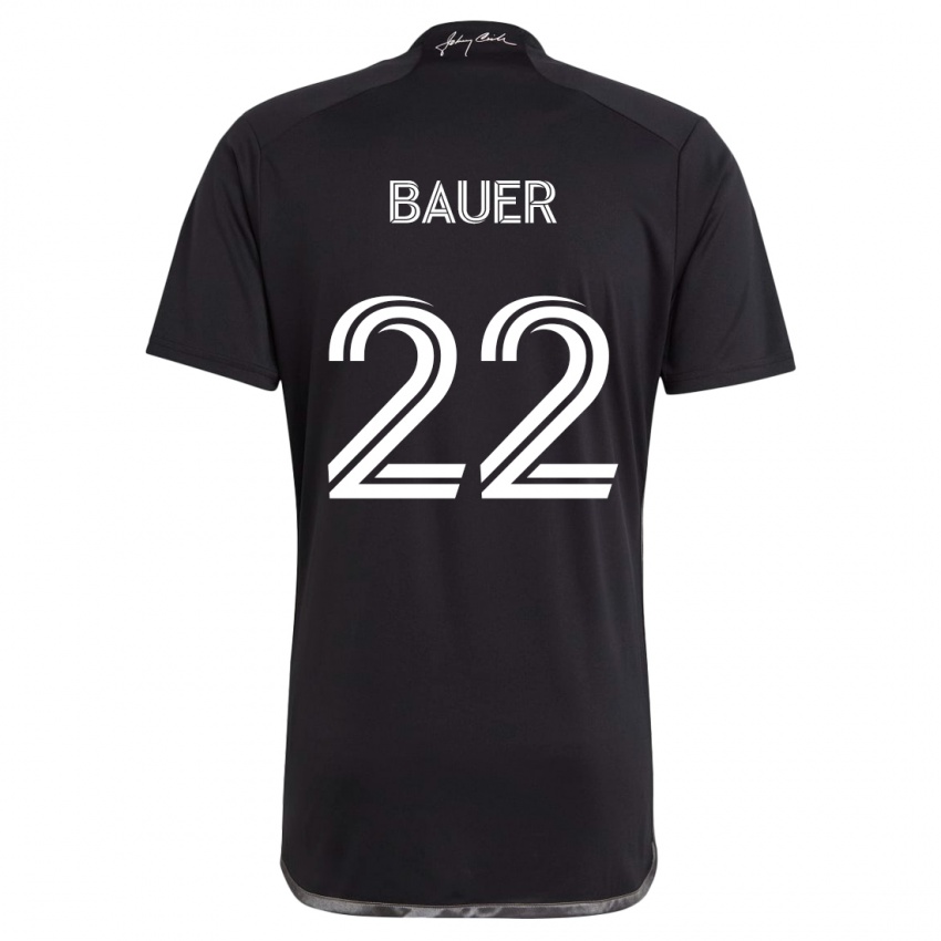 Lapset Josh Bauer #22 Musta Vieraspaita 2024/25 Lyhythihainen Paita T-Paita