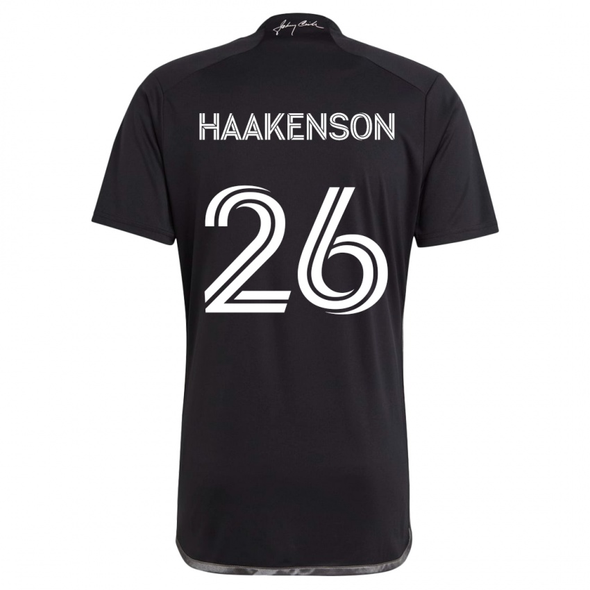 Lapset Luke Haakenson #26 Musta Vieraspaita 2024/25 Lyhythihainen Paita T-Paita