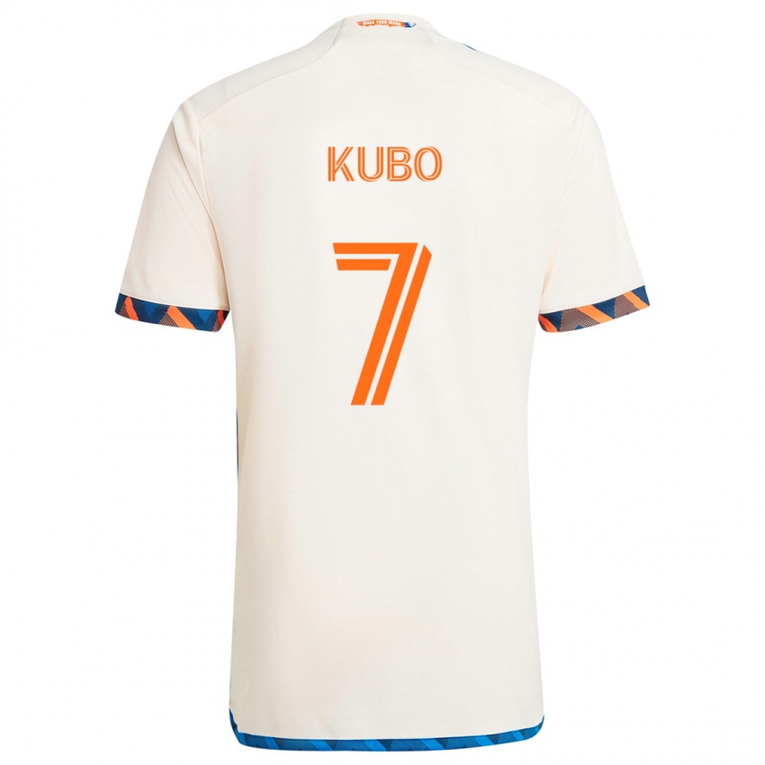 Lapset Yuya Kubo #7 Valkoinen Oranssi Vieraspaita 2024/25 Lyhythihainen Paita T-Paita