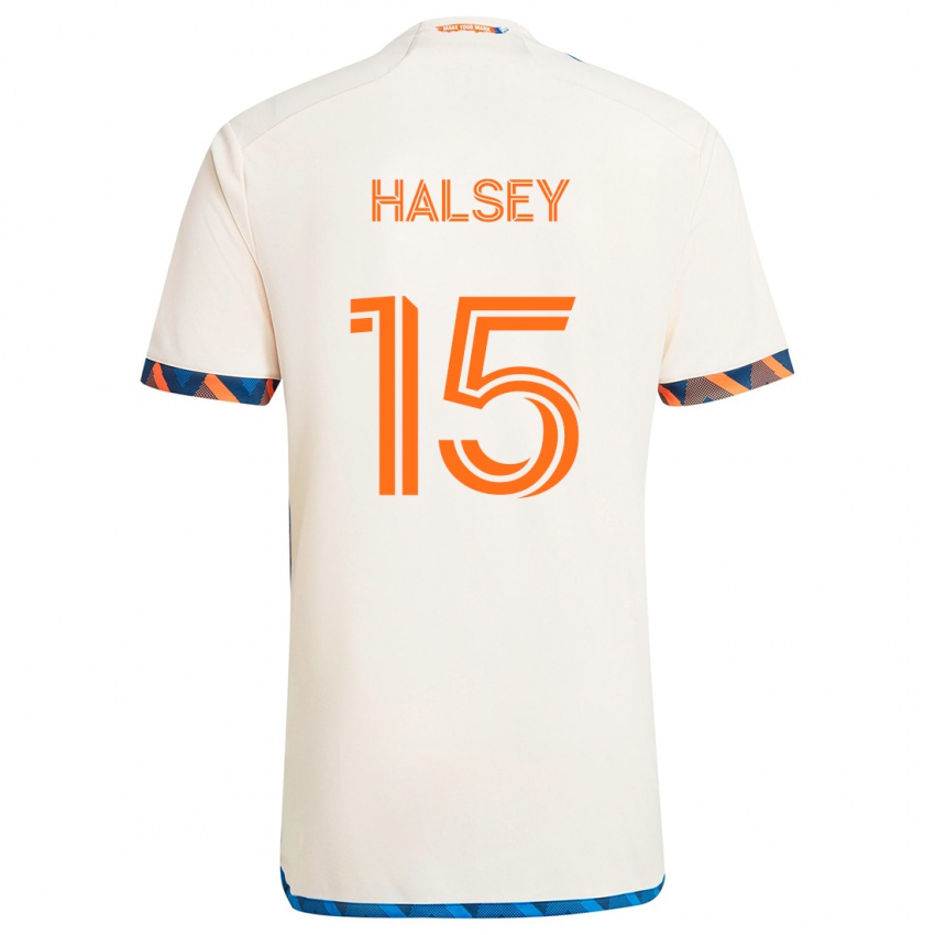 Lapset Bret Halsey #15 Valkoinen Oranssi Vieraspaita 2024/25 Lyhythihainen Paita T-Paita