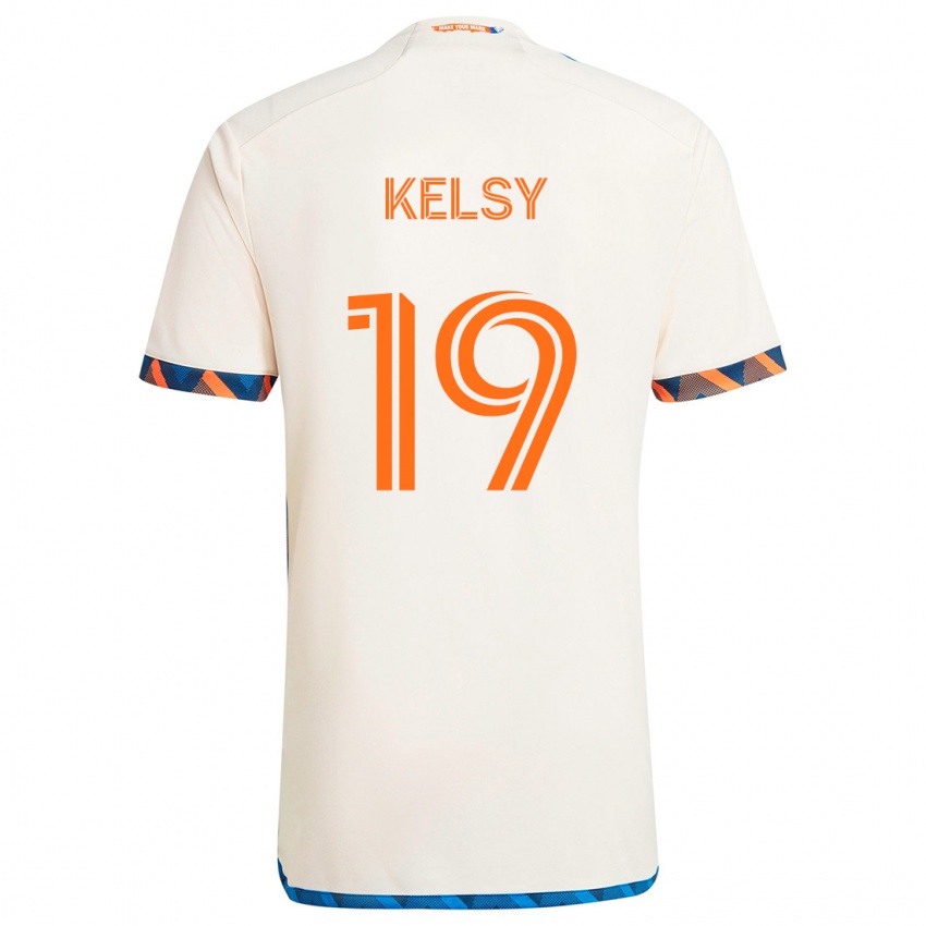 Lapset Kevin Kelsy #19 Valkoinen Oranssi Vieraspaita 2024/25 Lyhythihainen Paita T-Paita