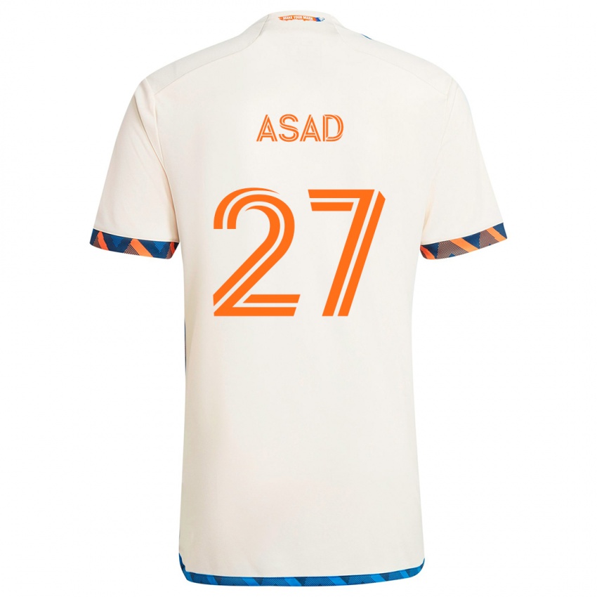 Lapset Yamil Asad #27 Valkoinen Oranssi Vieraspaita 2024/25 Lyhythihainen Paita T-Paita