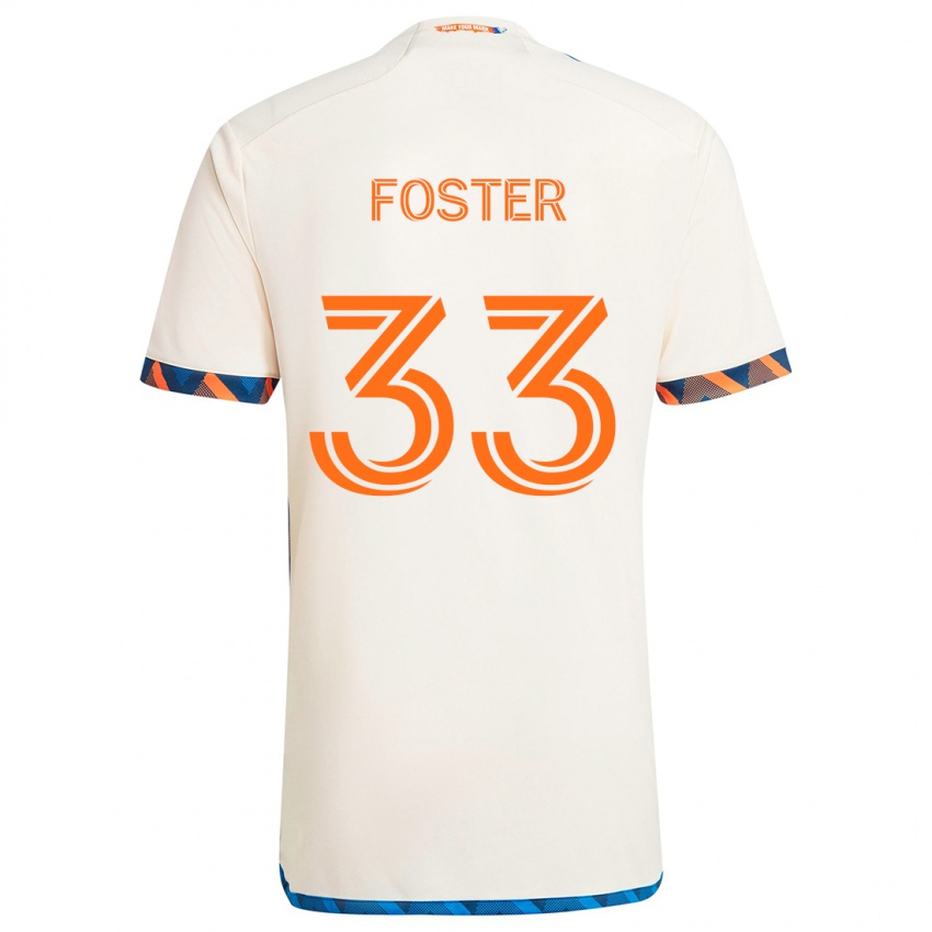 Lapset Isaiah Foster #33 Valkoinen Oranssi Vieraspaita 2024/25 Lyhythihainen Paita T-Paita