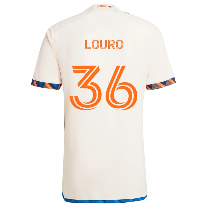 Lapset Evan Louro #36 Valkoinen Oranssi Vieraspaita 2024/25 Lyhythihainen Paita T-Paita