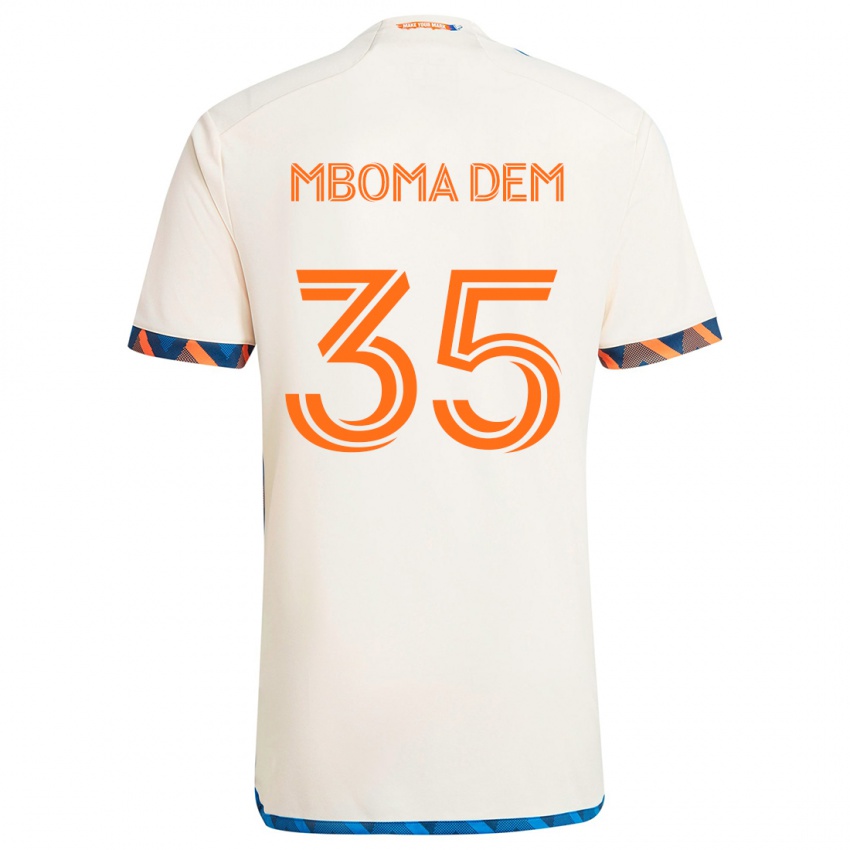 Lapset Kenji Mboma Dem #35 Valkoinen Oranssi Vieraspaita 2024/25 Lyhythihainen Paita T-Paita