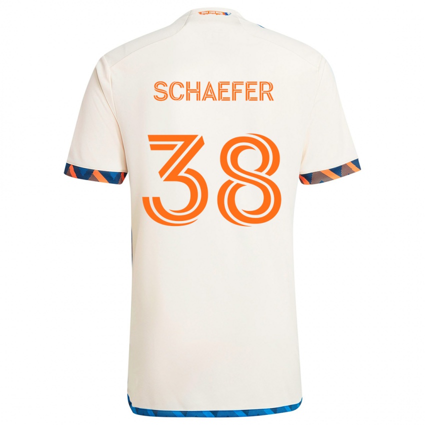 Lapset Brian Schaefer #38 Valkoinen Oranssi Vieraspaita 2024/25 Lyhythihainen Paita T-Paita