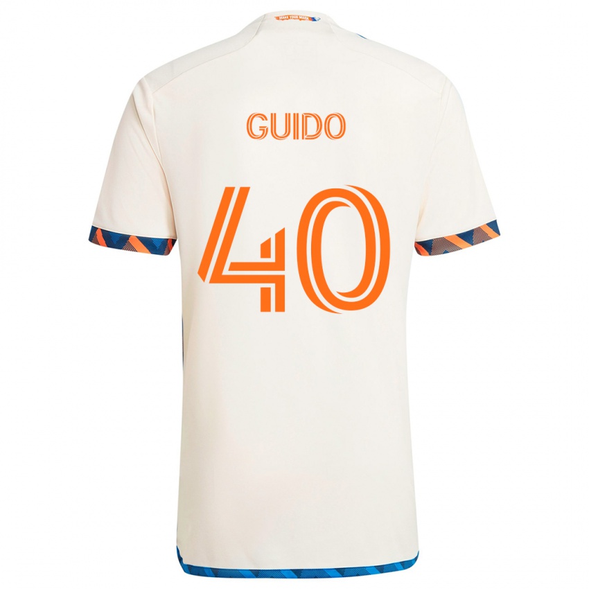 Lapset Alejandro Guido #40 Valkoinen Oranssi Vieraspaita 2024/25 Lyhythihainen Paita T-Paita