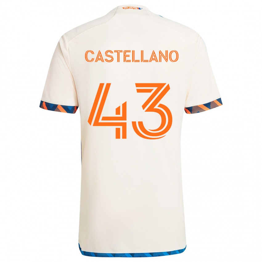 Lapset Jesús Castellano #43 Valkoinen Oranssi Vieraspaita 2024/25 Lyhythihainen Paita T-Paita