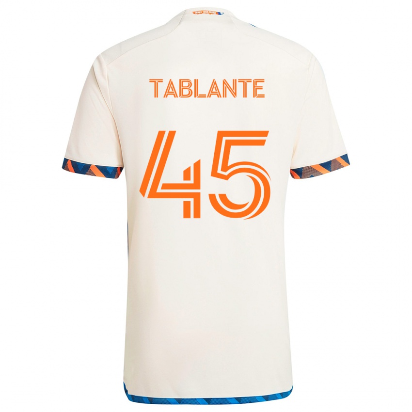 Lapset Moises Tablante #45 Valkoinen Oranssi Vieraspaita 2024/25 Lyhythihainen Paita T-Paita